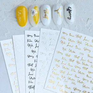 1 adet sevgililer günü yeni 3D tırnak etiketi sanat aşk mektubu kalp siyah altın gül kaydırıcılar çivi çıkartma aksesuarları