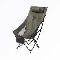 Chaise pliante papillon tactique d'extérieur en acier au carbone, style glamping, dossier haut, portable pour le camping, le pique-nique, la plage et la pêche