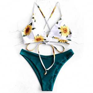 Conjunto de Bikini de 1 Pieza Sexy con Estampado Personalizado OEM, Top Triangular y Braguita, Traje de Baño Premium XL, Ropa de Playa - Product Image 5