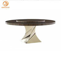 Ensemble table à manger ronde de luxe 12 places en marbre design en métal