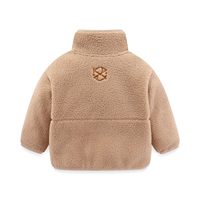 Manteau d'hiver chaud pour garçons LittleSpring, en sherpa polaire, à capuche, col brodé, motif color-block, fermeture éclair intégrale