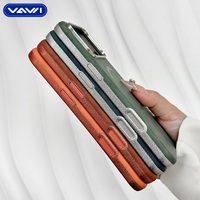 VAWI L183 Étui magnétique de luxe tendance en cuir Crazy Horse antichoc et antidérapant pour iPhone 13 14 15 16 17 Pro Max