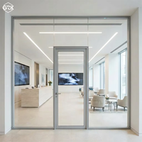 Cloison de séparation en verre simple vitrage 100 mm, structure intérieure en acier et extérieure en aluminium, grille diamantée, pour bureaux et entrepôts, intérieurs modernes