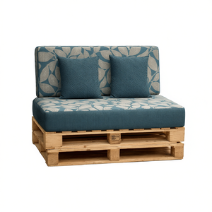 Set di 4 Cuscini Durevoli in Tessuto per Pallet da Esterno 120x80 + 120x50 cm, Spessore 12 cm, con Rivestimento Rimovibile per Divano da Giardino - Product Image 1