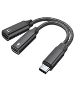 Adaptor USB C OTG 2 in 1 dengan Pengisian Daya PD 10W |   Tipe C ke USB a + USB C |   Data & Pengisian Daya Secara Bersamaan