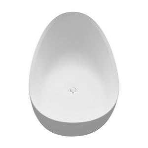 อ่างอาบน้ำทรงรี Maydon ขนาด 1800 มม. ทำจากวัสดุ Solid Surface สำหรับโรงแรม อ่างอาบน้ำแบบตั้งพื้นพร้อมท่อน้ำทิ้งสีขาวด้านสำหรับผู้ใหญ่ - Product Image 2