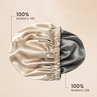Bonnet de nuit en soie de mûrier 100 % 22 Momme pour femme, bonnet de sommeil en soie avec emballage personnalisé OEKO-TEX, turban en soie