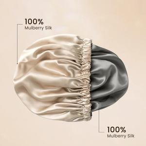 22匁 100%桑蚕シルクボンネット 女性用 睡眠用シルクヘアキャップ OEKO-TEX認証 カスタムパッケージ シルクターバン - Product Image 1