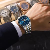 Montre pour homme Poedagar 858, montre de luxe étanche, lumineuse, date, semaine, quartz, acier inoxydable, Reloj Hombre, montre-bracelet pour homme
