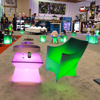 Table et chaises lumineuses à led pour boîte de nuit, salon en plein air, table et chaises de bar, table ronde pour événement, fête, jardin