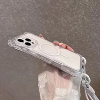 Coque de téléphone 3 en 1 pour iPhone 16 15 14 13 12 Pro Max 11, avec aimant puissant, protection anti-chute aux quatre coins, petite taille.