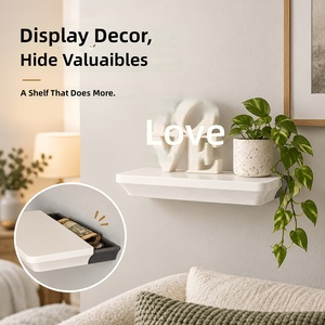 Estante Flotante Moderno Blanco con Impresión 3D, Cajón Oculto, Montado en la Pared, Plástico, Nuevo y Más Vendido - Product Image 1