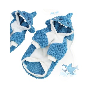 Cute Thick Pet Shark Costume Fleece Lined Winter <b>Clothes</b> <b>For</b> Dogs And <b>Cats</b> Medium Size Transformation Outfit - Product Image 5