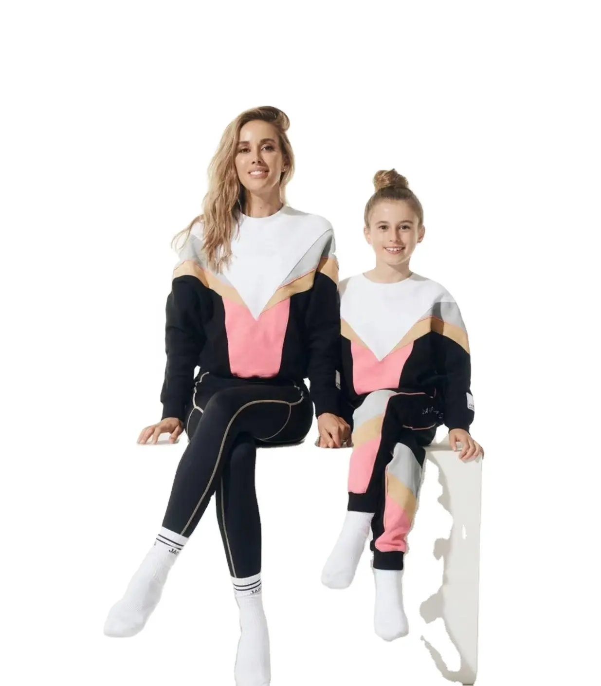 KY crew neck Slim Batwing Shape. matching clothes mother and daughter jumper and tights woman leggings