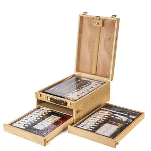 Vintage 94 pcs Wooden Box Painting Art Set With Easel drawing art set for Students