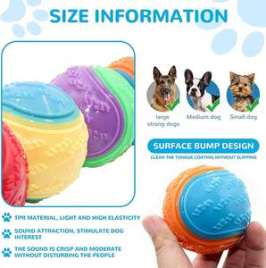 Gıcırtılı köpek topu scoobydoo tasarım diş temizleme yavru çiğnemek oyuncaklar Pet interaktif hareket eğitim topları - Product Image 6