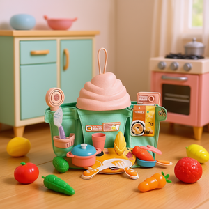 Chef Ice Cream Playset 25Pcs Plastic Pretend Kitchen Toy For Kids Age 2 4 Years Unisex - Product Image 2