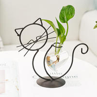 Vase hydroponique en fer forgé pour arrangement floral, décoration créative pour la maison et la table à manger, objet décoratif original
