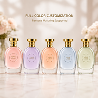Parfum unisexe de luxe en flacon de verre avec bouchon doré, boîte-cadeau élégante aux notes boisées florales, logo personnalisé, eau de parfum longue durée