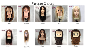 Tête de mannequin homme LINDAL <span class=keywords><strong>pour</strong></span> la formation en coiffure, équipement de salon, cheveux naturels, <span class=keywords><strong>pour</strong></span> la pratique de la coiffure - Product Image 6