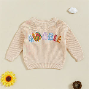 <span class=keywords><strong>Pull</strong></span> manches longues col rond paillettes lettres Turquie hiver chaud <span class=keywords><strong>pull</strong></span> en tricot Thanksgi Ving bébé fille garçons <span class=keywords><strong>pull</strong></span> - Product Image 1
