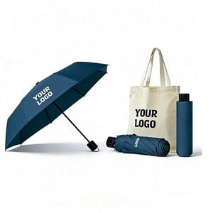Wholesale Custom Foldable Rain Manual Umbrella with Business Logo Promotional Gift Travel 3 <b>Folding</b> Pongee Outdoor Umbrellas - Product Image 1