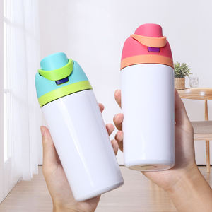 Vaso Térmico de Sublimación de 16 oz Estilo USA Botella de Agua para Frutas con Tapa Abatible Tapas Multifuncionales Tazas Rectas Blancas para Sublimar - Product Image 1