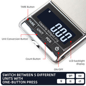 가정용 전자 디지털 금 저울 미니 포켓 저울 500g - Product Image 4