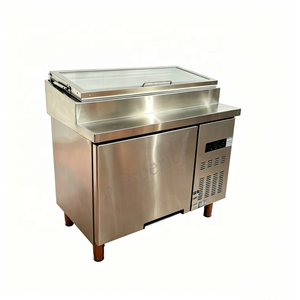 Bar à salades commercial à refroidissement direct de 1 m, réfrigérateur de préparation en acier inoxydable, approvisionnement en gros OEM pour les projets de magasins de <span class=keywords><strong>bubble</strong></span> <span class=keywords><strong>tea</strong></span> et d'aliments légers - Product Image 1