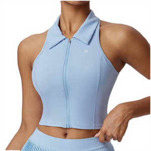 Nouveauté 2025 – Débardeur de sport grande taille pour femme, soutien élevé, col montant, imperméable et respirant en tissu Spandex/Nylon - Product Image 4