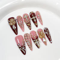 Faux Ongles Artificiels en Gros de Haute Qualité, Nouveau Design, à Coller, Longs, Amande, Ovale, Cercueil, Diamant, avec Kit