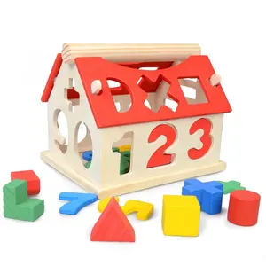 数字字母3D木制拼图学习数学玩具屋儿童教育蒙特梭利木制玩具