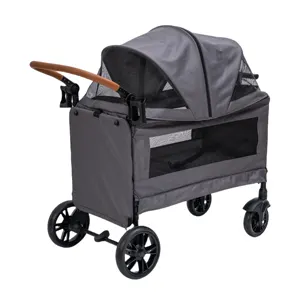 4 Seasons Universal Animal Stroller Large Storage For Medium Dog Removable Carrier Double Decker 4 Wheels Pet Stroller