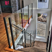 Escalier flottant droit à poutre unique en verre, moderne et de luxe, en métal, pour villa, appartement, hôtel