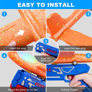 Giocattolo Lanciatore di Aerei 2 in 1, Set con 1 Pistola e 3 Aerei in Schiuma, Gioco Volante per Bambini e Bambine all'Aperto - Product Image 4
