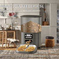 Distributeur de nourriture intelligent semi-automatique moderne et durable pour animaux de compagnie (4,5 L) – Repas programmables, double alimentation, bol en acier inoxydable Fresh-Lock pour chats et chiens