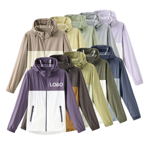 Chaqueta Deportiva Impermeable con Capucha y Logotipo Personalizado, 100% Nailon, Alta Calidad, Cierre Completo, Cortavientos, Informal, Verano - Product Image 1