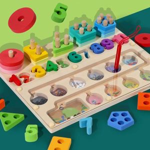 Hot Selling Toddler Best <b>Gift</b> Fine Motor Skills Learning Stacking Wooden Montessori Magnet Puzzles Board - Product Image 1
