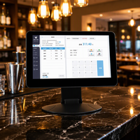 Mesin Kasir POS 15.6 Inci All in One Terminal Point of Sale Layar Sentuh Kapasitif Sistem Windows NFC Restoran