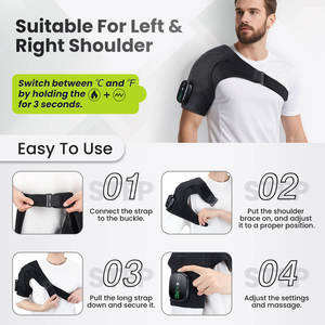 Masajeador de hombro con vibración eléctrico inalámbrico, alivio del dolor de calor, compresa caliente, masaje de brazo, masajeador de cuello y hombro, envío gratis a EE. UU. - Product Image 6