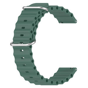Bracelet de montre intelligent universel 20mm 22mm Correa Ocean Bracelet plat en silicone à double boucle pour <span class=keywords><strong>Huawei</strong></span> pour Samsung - Product Image 4