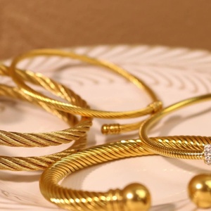 Women's <b>Gold</b> Color Fashion <b>Bangles</b> Middle East Beads Dubai Balls Bracelets Ethiopian Saudi Arabia Wedding Jewelry African Gifts - Product Image 3