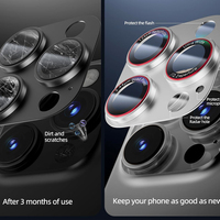 Protecteur d'écran d'objectif d'appareil photo de haute qualité OEM Sapphire 9H bicolore pour 16 15 Pro Max