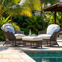 Ensembles de meubles de jardin en rotin, ensembles de balcon en bambou, tables et chaises de restaurant, canapé lounge, canapé d'extérieur en osier pour piscine