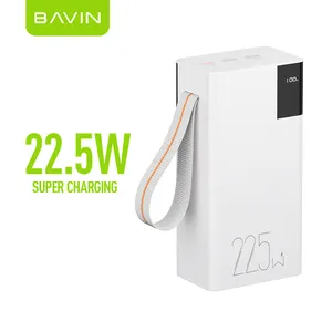 Bavin carregador rápido 22.5w 50000mah, alta capacidade, portátil pd qc3.0, viagem ao ar livre, telefone celular usb, banco de energia pc005s