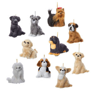 Figurines d'animaux artificielles personnalisées, <span class=keywords><strong>mini</strong></span>-jouets de Noël, ensemble de jouets pour animaux de compagnie, modèle de chiot en fourrure, peluche, ornements de <span class=keywords><strong>chien</strong></span>, décoration de la maison - Product Image 1