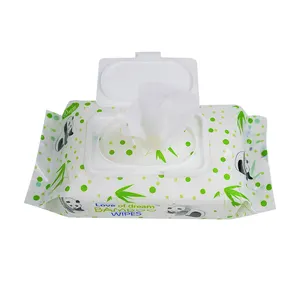 Großhandel biologisch abbaubar Kunden spezifische Bambus Wet Paper Serviette Baby Wet Wipe Wet Towe lette