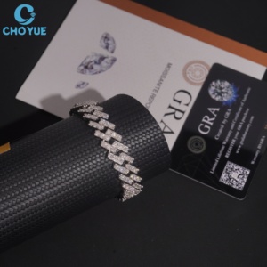 Cadena Cubana de Lujo con Moissanita Certificada GRA, Plata 925 con Baño de Rodio y Engaste Pavé, Joyería Unisex - Product Image 1