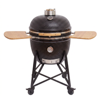 Barbecue Kamado en céramique de 24 pouces, fumoir en forme de dôme, émaillé en porcelaine, pour cuisson extérieure