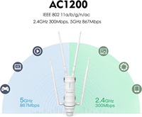Punto de Acceso Exterior de Doble Banda Wavlink WN572HP3 AC1200, Extensor de WiFi Exterior Wavlink WL-WN572HP3 de Alta Potencia 2.4GHz + 5GHz